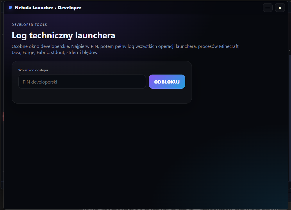 Okno developer